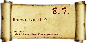 Barna Tasziló névjegykártya